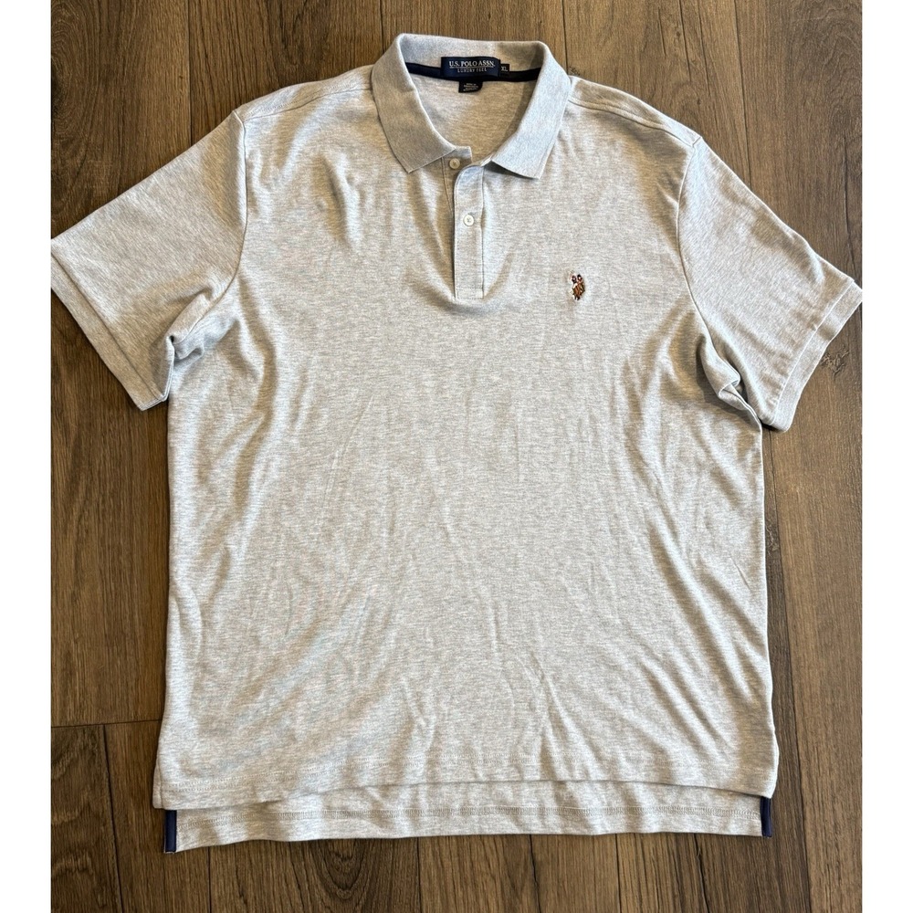 U.S. Polo Assn. Men's XL Polo Shirt Gray Luxury Feel Cotton Blend Logo